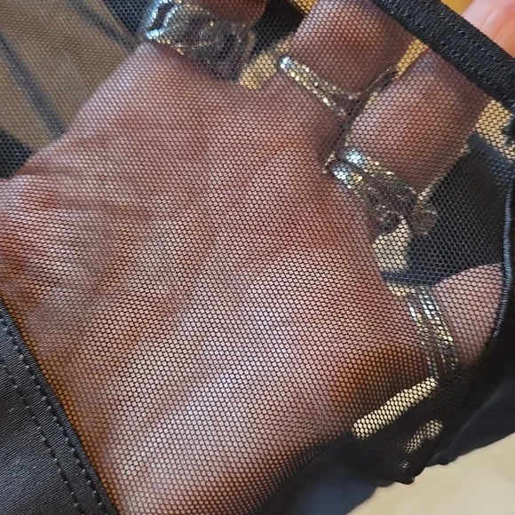 NWT Victoria's Secret Black Lacey Tiger Design High-waisted Thong Panties - Picture 7 of 9